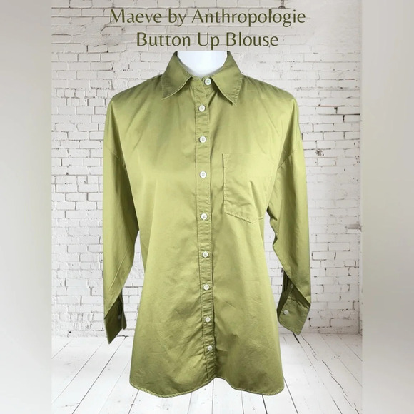 Maeve | Green Button Up Blouse - Picture 1 of 4